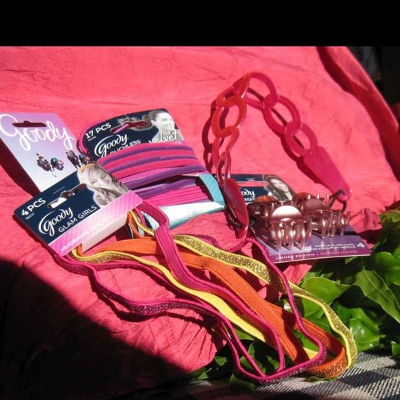 Pretty Pink Hair Accessory Set Headband Noelle Butterfly Elastics Clips Bundle main image 10